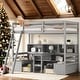 preview thumbnail 2 of 4, Modern Twin Loft Bed with Desk,Storage Shelves & Drawers,Kids Bed Design