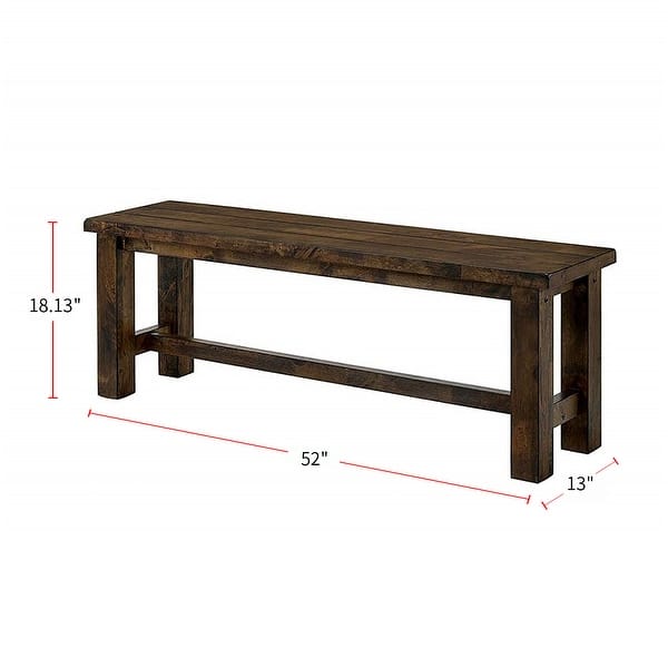Transitional Style Solid Wood Bench in Rustic Oak - Bed Bath & Beyond ...