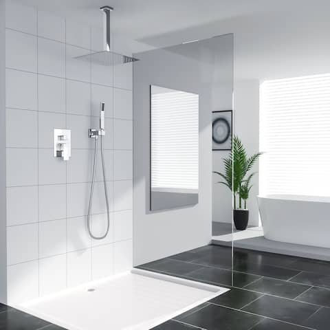 Lordear Shower System - Rainfall Overhead Shower and Handheld Shower Set with Valve Combo