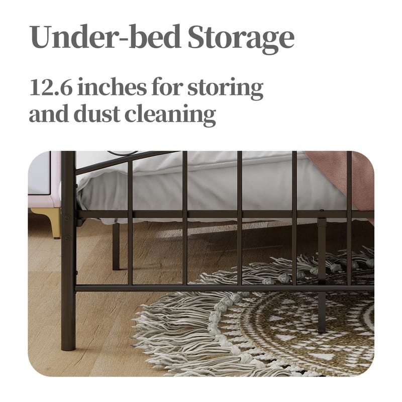 Caxkun Canopy Bed Frame Four-Poster Metal Platform Bed