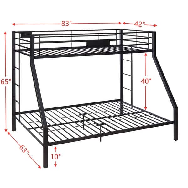 Modern and Casual Style Limbra Twin XL/Queen Size Metal Bunk Bed with ...