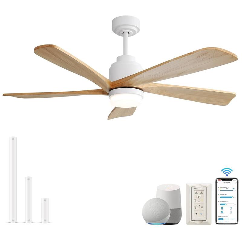 Modern Ceiling Fan With Light Smart Life APP Remote Control Timer For Alexa Google Bedroom Farmhouse