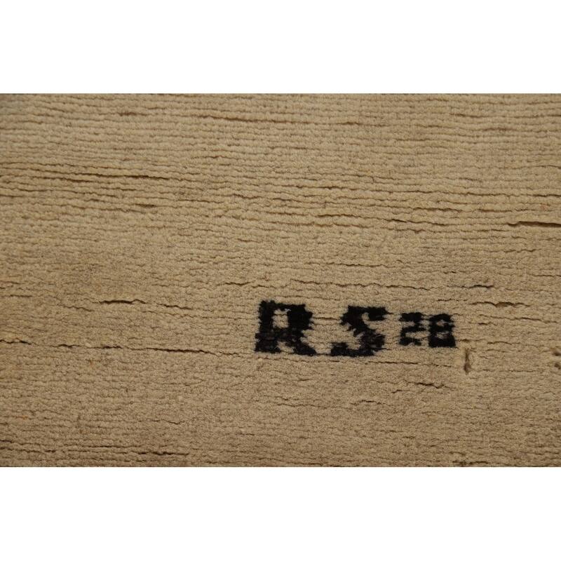 Solid Modern Gabbeh Oriental Rug Handmade Living Room Wool Carpet - 6'10" x 9'7"