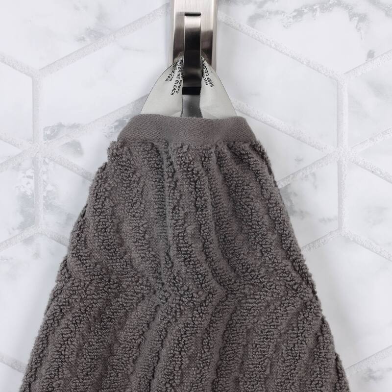 Superior Chevron Zero Twist Cotton Face Towel Washcloth Set of 12