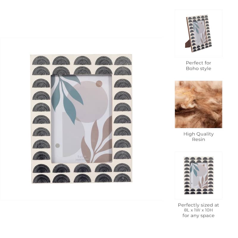 Resin Wood Decorative Arches Photo Frame - Black