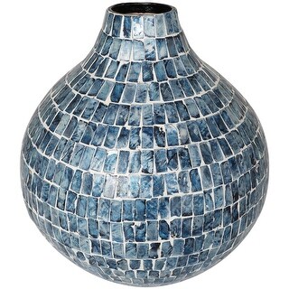 Blue Mother of Pearl Handmade Mosaic Inspired Vase