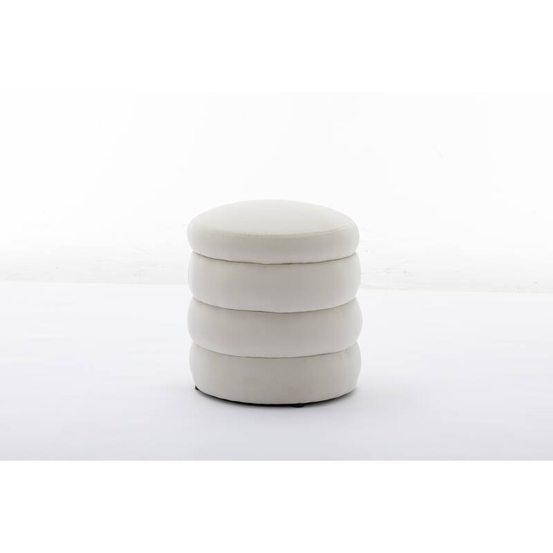 Velvet Round Footrest Ottoman