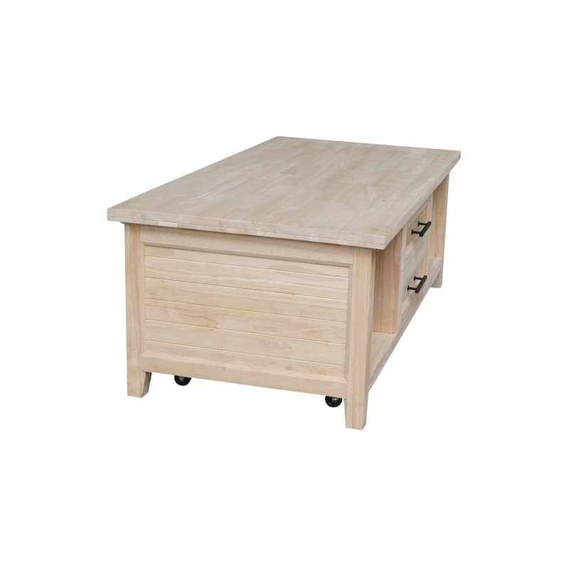 Sanibel Solid Wood Coffee Table with Casters