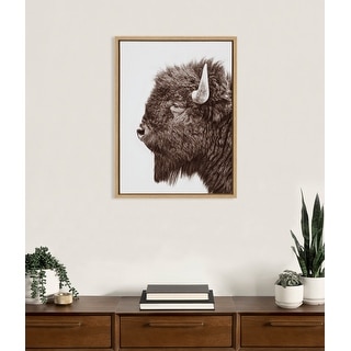 Kate and Laurel Sylvie Bison Profile Framed Canvas by Amy Peterson Art Studio