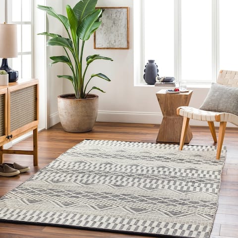 Gariane Handmade Striped Wool Blend Area Rug