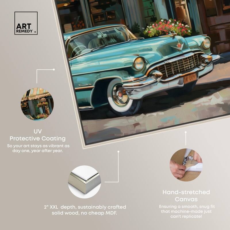 Classic Car Store Visit II Canvas by Art Remedy