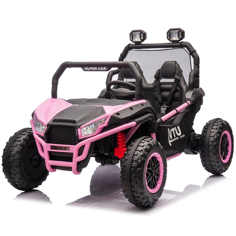 24V Kids UTV Ride-On Car with 400W Power, Four-Wheel Suspension, Bluetooth, and Remote Control.