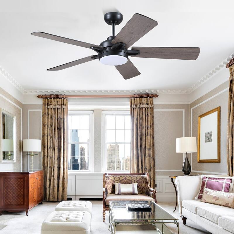 52" Indoor and Outdoor Ceiling Fan with Light Modern Ceiling Fan ,Remote and APP Conrol - 52 Inches