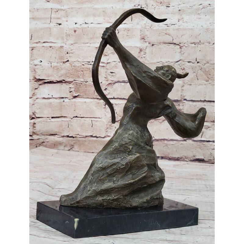 Japanese Samurai Warrior Archer W/ Bow - Bronze Statue Sculpture Figure By Kamiko