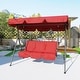 preview thumbnail 9 of 9, 3 Person Patio Swing Chair with Canopy and Adjustable Tilt Shade for Porch - 68.5"(L) x 43.1"(W) x 60.5"(H) Red