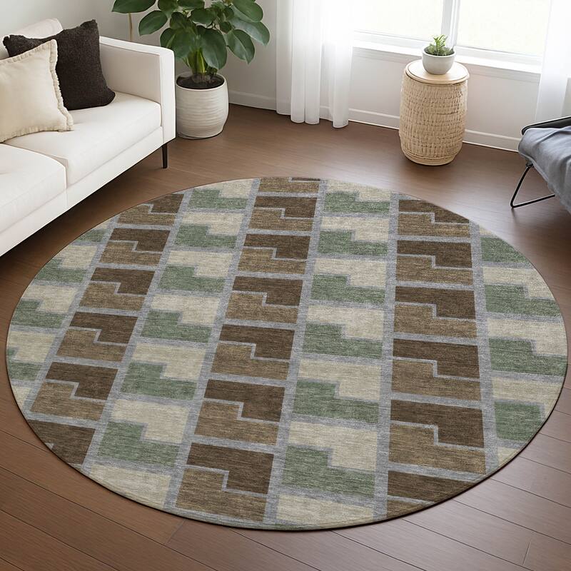 Machine Washable Indoor/ Outdoor Contemporary Kaylee Chantille Rug