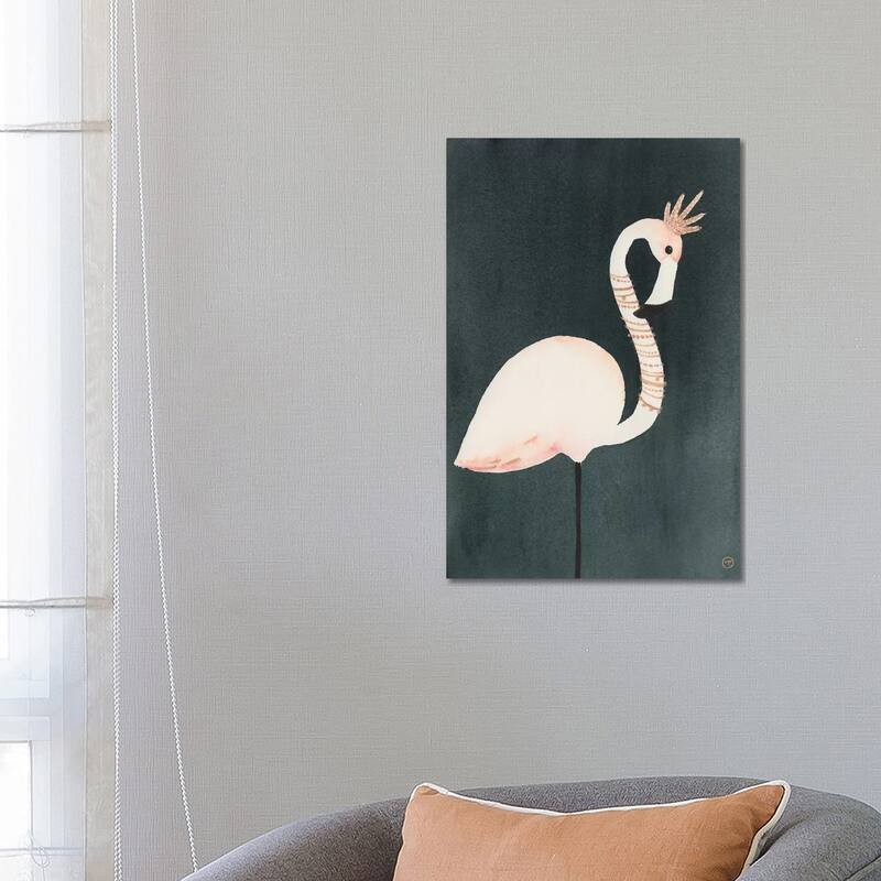 iCanvas "Flamingo And Crown" by CreatingTaryn Canvas Print - 26x18x1.5