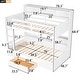 preview thumbnail 4 of 11, White Twin Over Twin Bunk Bed with Drawer, Solid Wood Bed Frame with Built-in Shelves Beside Both Upper & Down Bed for Bedroom