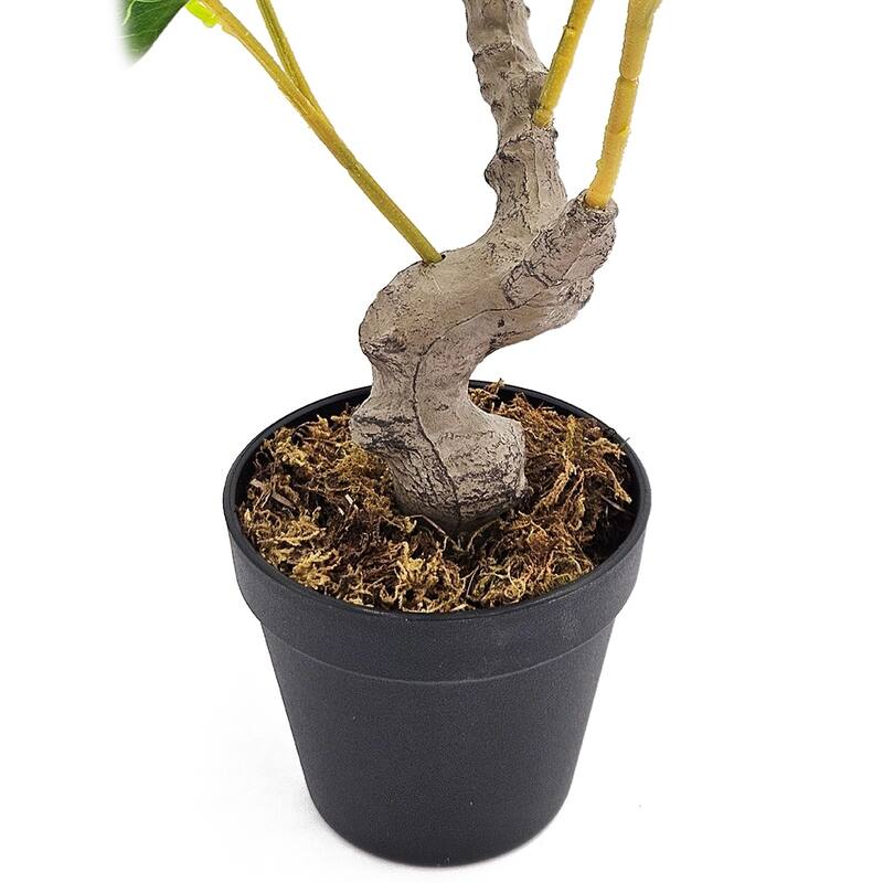 12x12x31.5"H Artificial PEVA Lemon Tree with Lifelike Greenery and Black Plastic Pot - Black,Green,Yellow