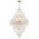 preview thumbnail 1 of 7, Addis 20 Light Aged Brass Chandelier - 30.5"W x 49.5"H x 30.5"D