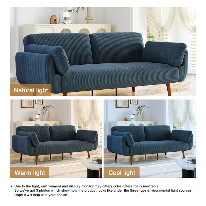Convertible Corduroy Sleeper Sofa Futon Bed Recliner Lounge