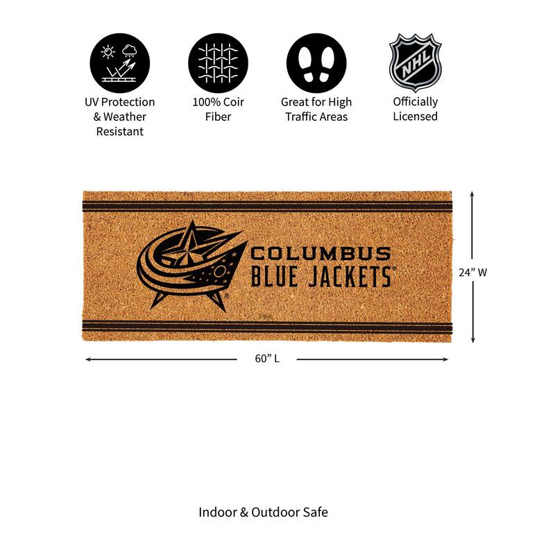 Columbus Blue Jackets Monochrome Indoor/Outdoor Coir Door Mat