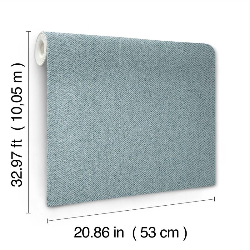 York Wallcoverings Tailored Chevron Sky Blue Wallpaper