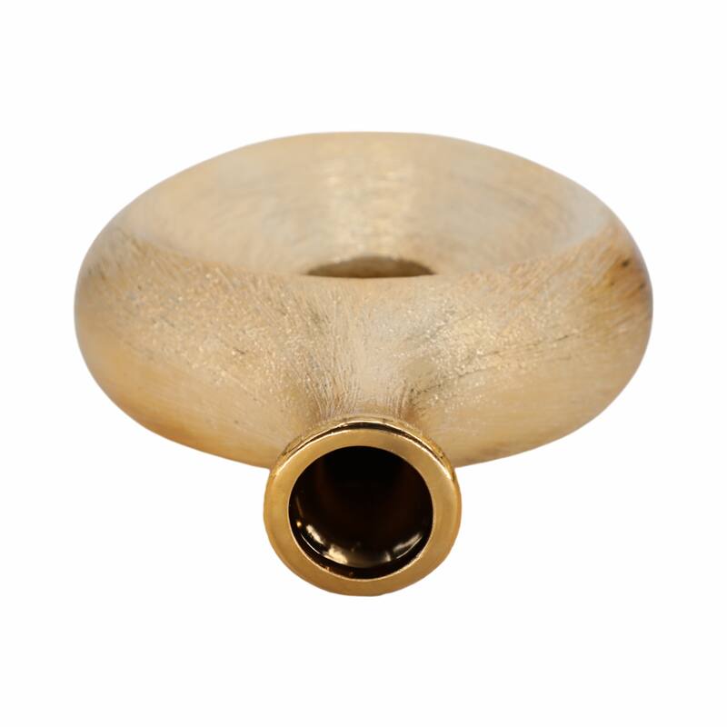 Modern Ceramic Textured Oval Cut-Out Vase - Home Decor - 13"