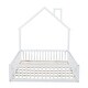 preview thumbnail 6 of 10, Full Size Wood House Platform Bed with Door and Guardrail, Kids Bed