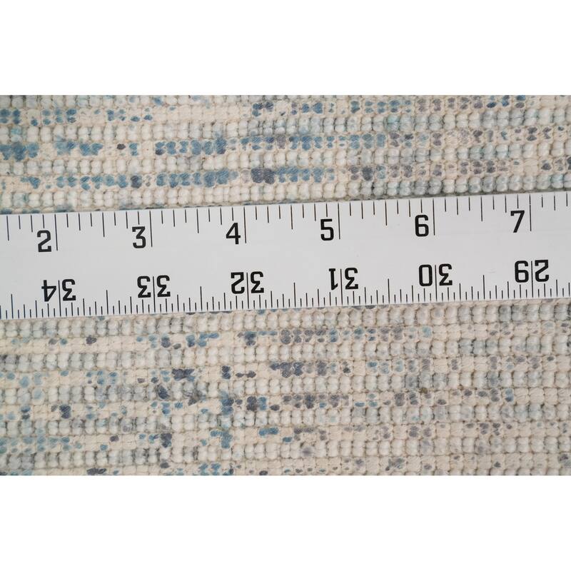 Hand Knotted Oriental Viscose Silk Carpet Modern Abstract Navy Blue & Blues Abstract Area Rug - 7' 10'' X 5' 5''