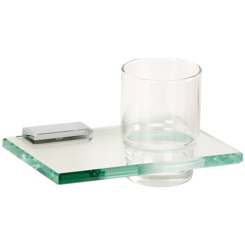 Alno Arch Wall Mounted Glass Tumbler with Brass Mount