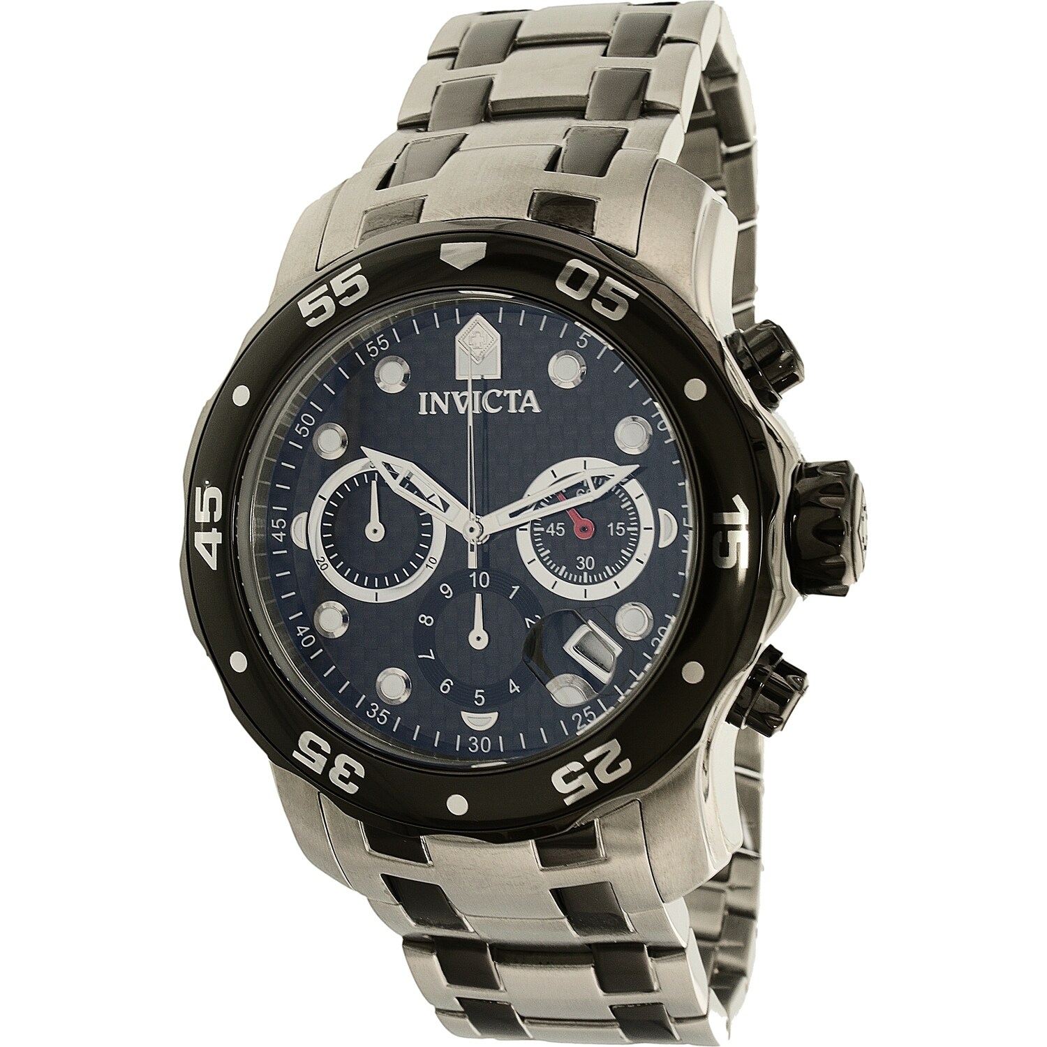 invicta pro diver black stainless steel men's watch