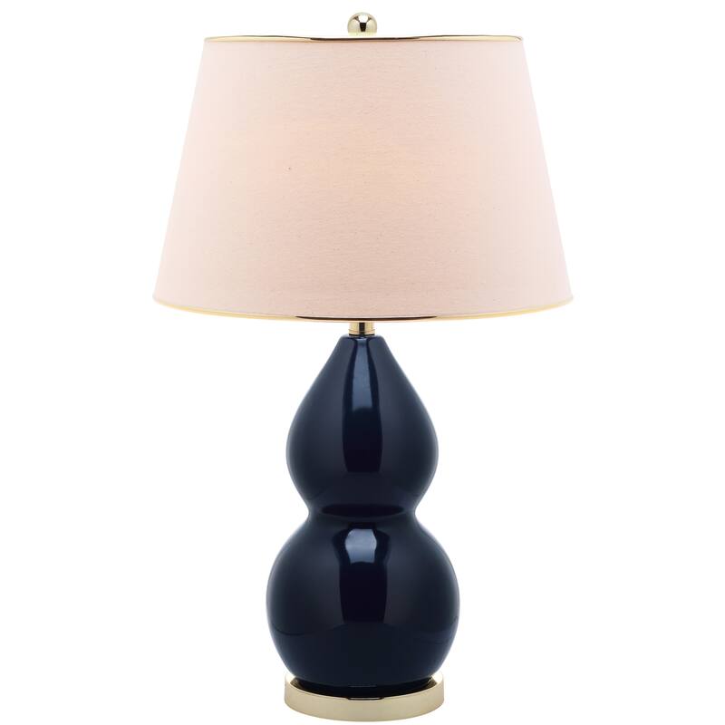 SAFAVIEH Lighting 26-inch Zoey Double Gourd Navy Table Lamp (Set of 2) - 16"x16"x26.5"