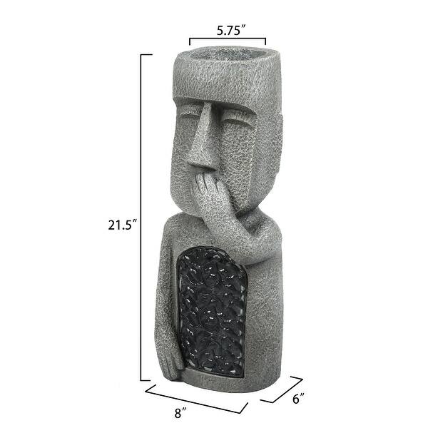 See, Hear, Speak No Evil Garden Easter Island Tiki Solar Powered