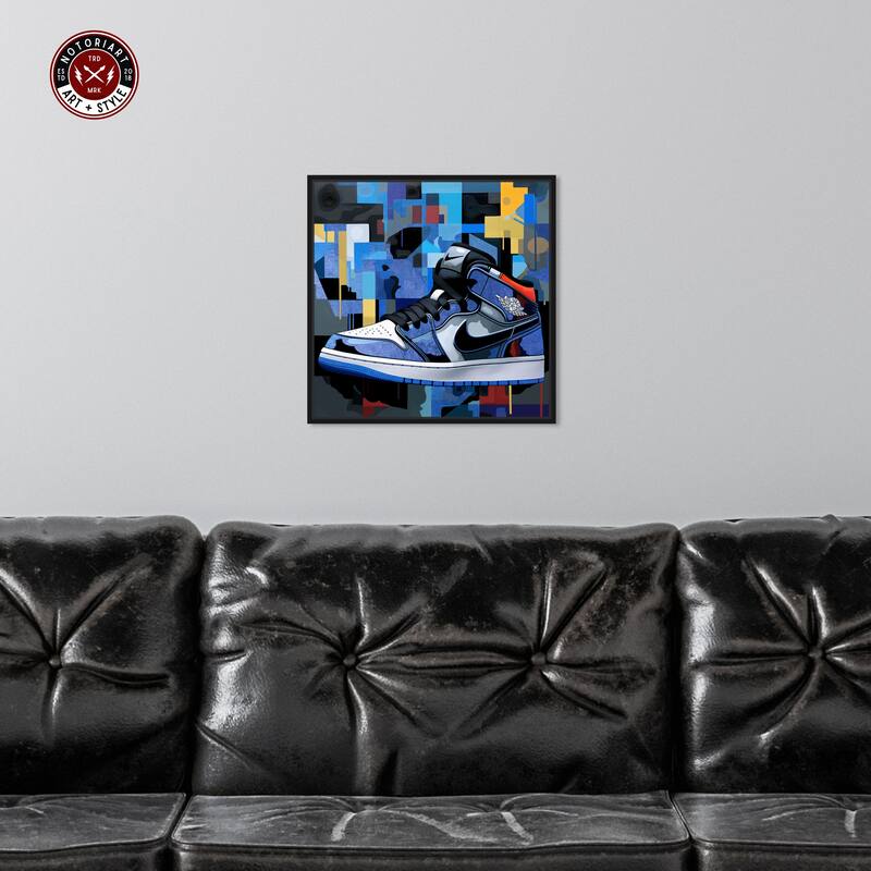 Notoriart Primary Sneakers Framed Sneaker 1 Piece Canvas Wall Art