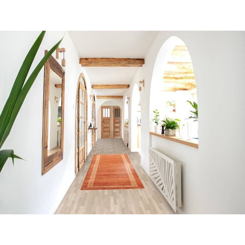 Orange Gabbeh Kashkoli Oriental Runner Rug Wool Hand-knotted Carpet - 2'8" x 9'4"