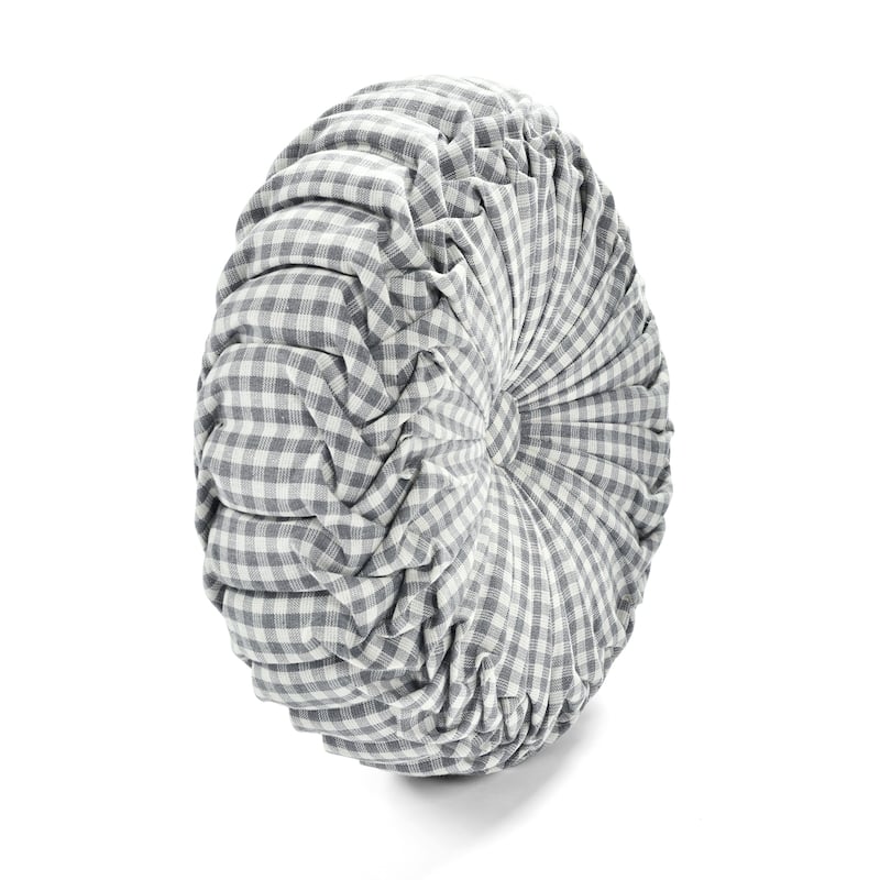 Lush Decor Gingham Check Yarn Dyed Pleated 14 inch Decorative Throw Pillow