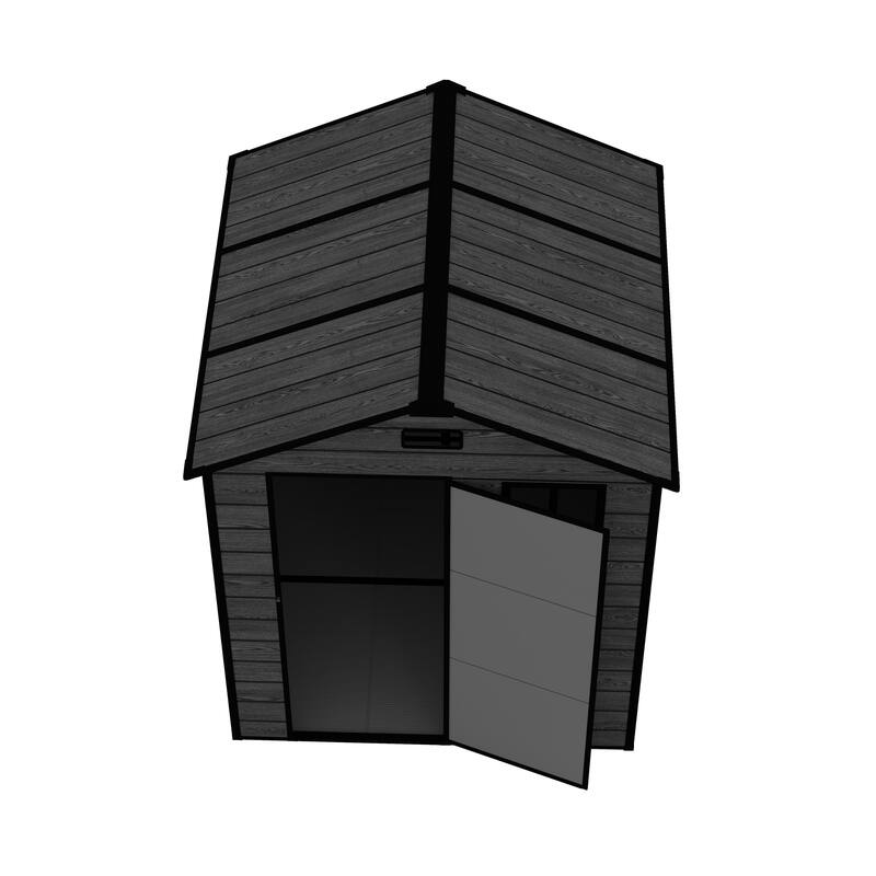 6*6ft Resin Storage Shed, High Quality Pp Material, Waterproof, Rust And Uv Proof, Large Storage Space, 12mm Thick Pp Board