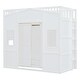 preview thumbnail 5 of 78, Twin/Full Size House Loft Bed with Bulit-in Wardrobe, Hanging Rod & Storage Shelves, Wooden Loft Bedframe with Window and Ladder