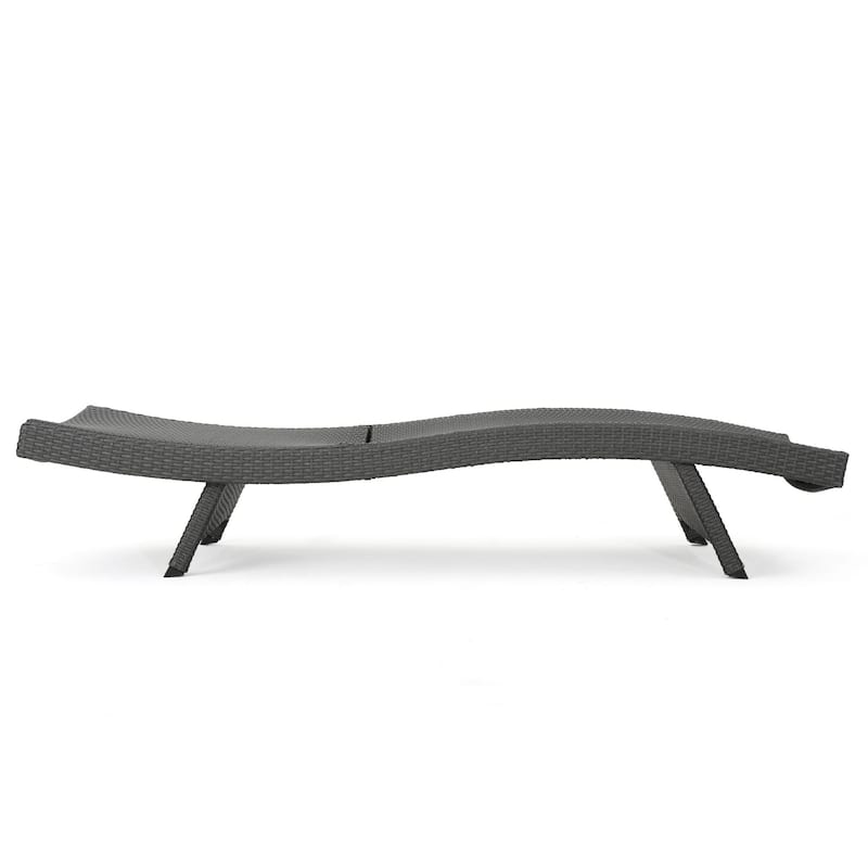 Modern Outdoor Aluminum Frame Wicker Recliner