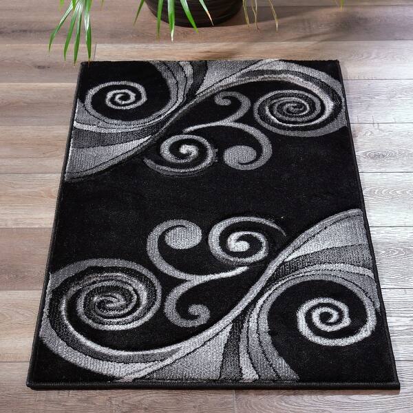 Shop Orelsi Black Grey Polyester Area Rug On Sale Overstock 28487443