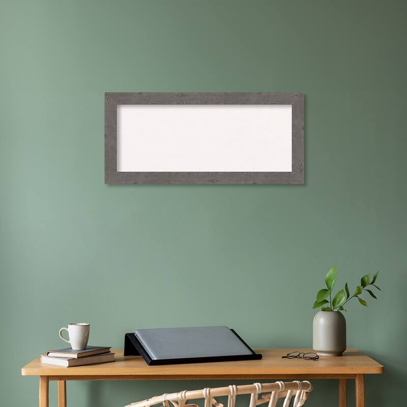 Rustic Plank Narrow Framed White Corkboard Bulletin Board