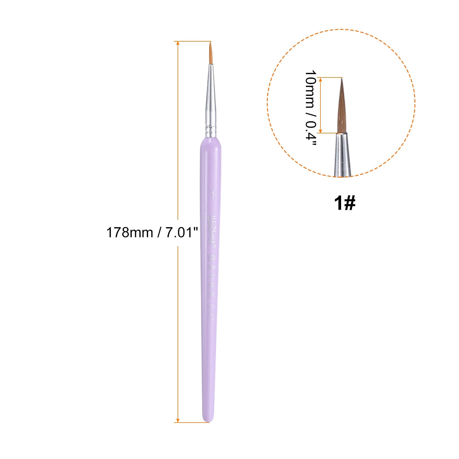 Detail Paint Brushes Pointed Tip Nylon Miniature Painting Brush for Watercolor Oil Acrylic Painting
