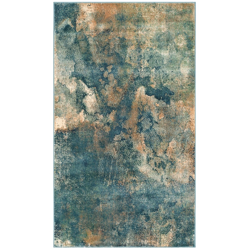 SAFAVIEH Constellation Vintage Kosa Watercolor Viscose Rug - 2' x 3' - Light Blue/Multi