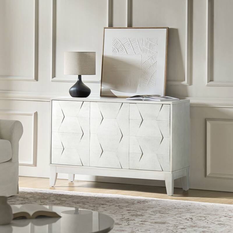 Glenda Contemporary 45''W Versatile 3-door Adjustable Shelf Storage Cabinet By HULALA HOME