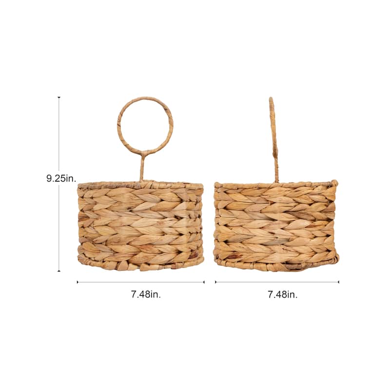 JoJo Fletcher Woven Natural Water Hyacinth Kitchen/Utensil Caddy