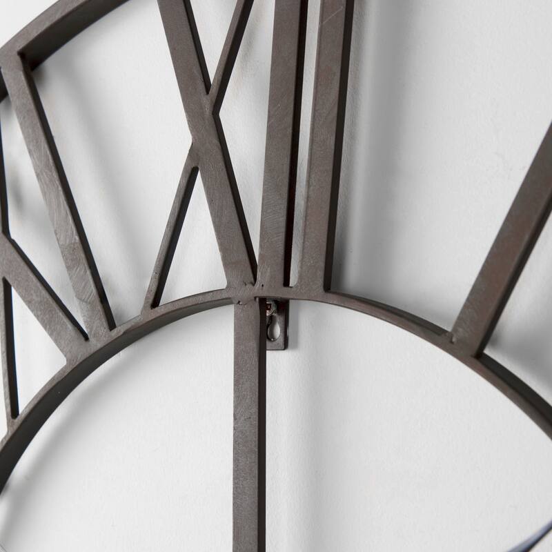 Pender Matte Black Iron 30" Round Wall Clock - 29.9"W x 1.7"D x 29.9"H