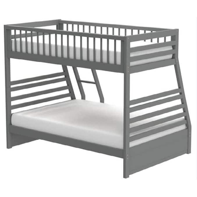 Twin over Full Solid Wood Bunk Bed with Ladder