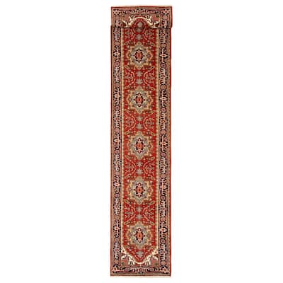 ECARPETGALLERY Hand-knotted Serapi Heritage Red Wool Rug - 2'7 x 21'11