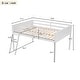 preview thumbnail 29 of 30, Twin Size Wood Loft Bed with Flexible Ladder Placement, Guardrails, and Slide - Gray, Space-Saving Design for Play and Rest